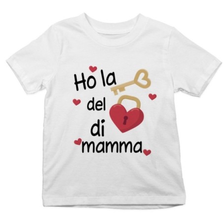 T-shirt bambino ho la chiave del cuore di mamma