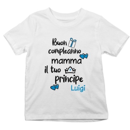 T-shirt bambino personalizzata con nome buon compleanno...