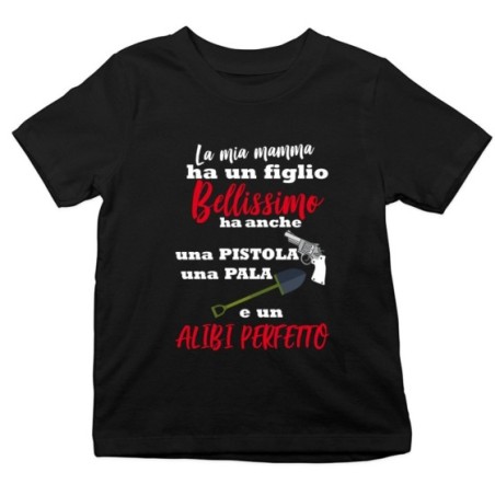 T-shirt bambino la mia mamma ha un figlio bellissimo una...
