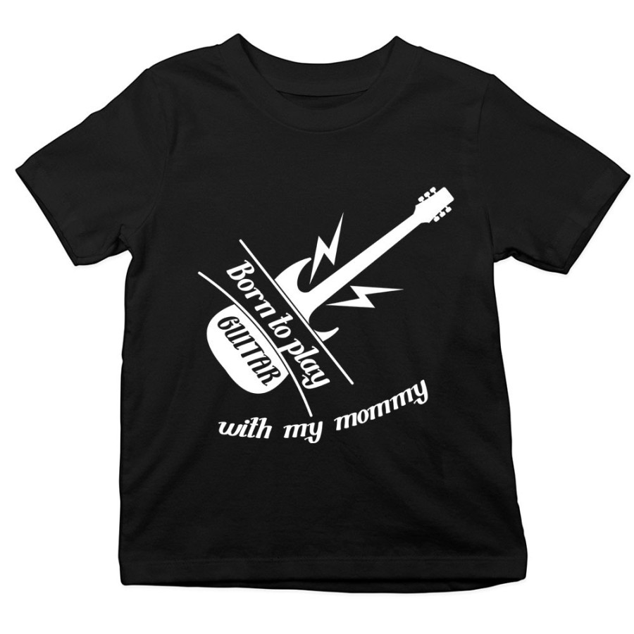 T-shirt bambino born to play guitar with my mommy Per la mamma