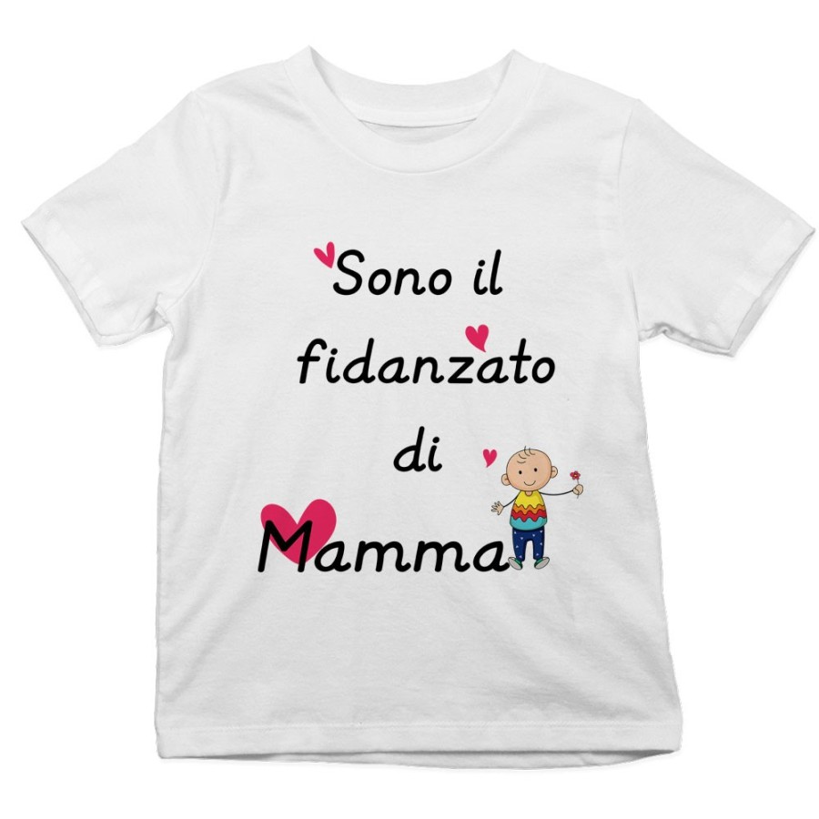 T-shirt bambino sono il fidanzato di mamma Per la mamma