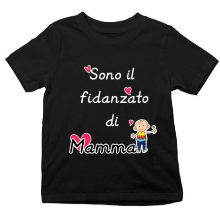 T-shirt bambino sono il fidanzato di mamma Per la mamma