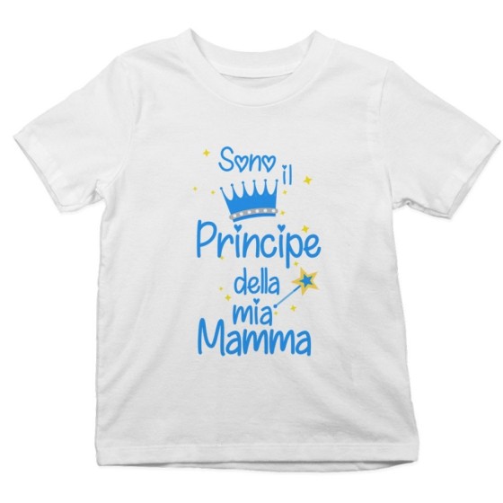 T-shirt bambino sono il principe della mia mamma la principessa della mia mamma Per la mamma