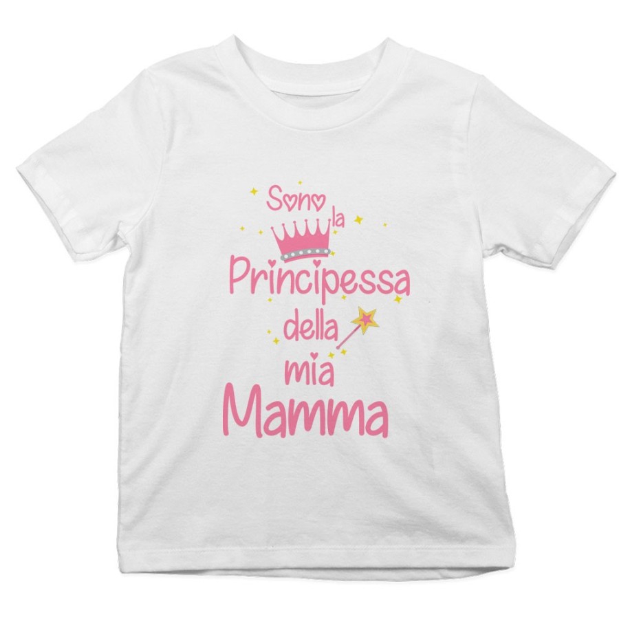 T-shirt bambino sono il principe della mia mamma la principessa della mia mamma Per la mamma