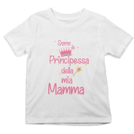 T-shirt bambino sono il principe della mia mamma la principessa della mia mamma Per la mamma