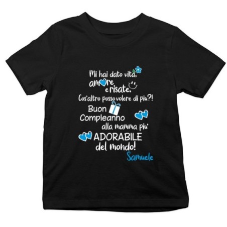 T-shirt bambino personalizzata con nome buon compleanno...