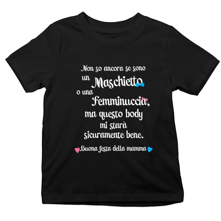 T-shirt bambino non so ancora se sono un maschietto o una femminuccia buona festa della mamma Per la mamma