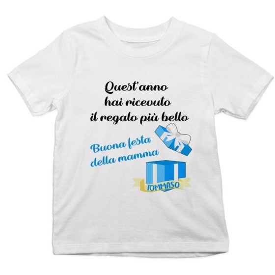 T-shirt bambino personalizzata con nome mamma quest'anno hai ricevuto il regalo più bello Per la mamma
