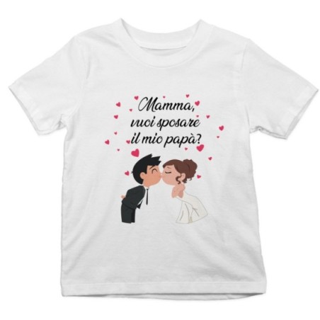 T-shirt bambino mamma vuoi sposare il mio papà abiti da...