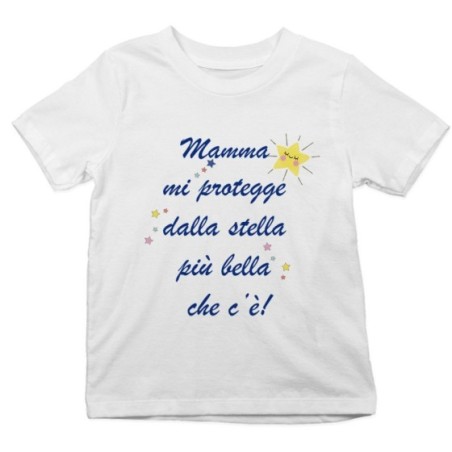 T-shirt bambino mamma mi protegge dalla stella più bella che c'è Per la mamma