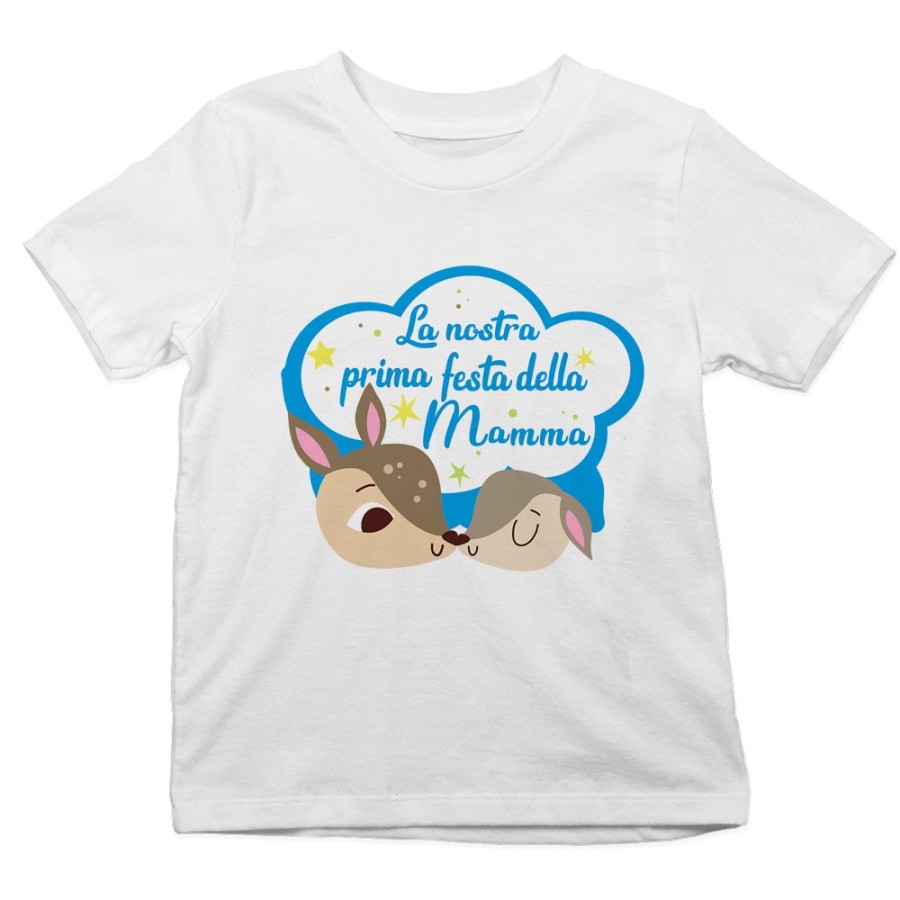 T-shirt bambino la nostra prima festa della mamma cerbiatti Per la mamma