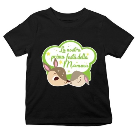T-shirt bambino la nostra prima festa della mamma cerbiatti Per la mamma