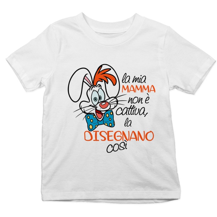 T-shirt bambino la mia mamma non è cattiva la disegnano così Per la mamma