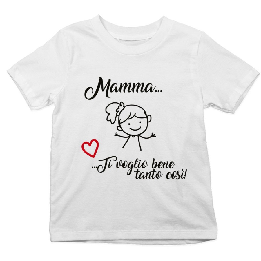 T-shirt bambino mamma ti voglio bene tanto così Per la mamma