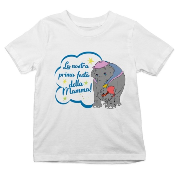 T-shirt bambino la nostra prima festa della mamma elefanti Per la mamma