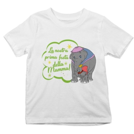 T-shirt bambino la nostra prima festa della mamma elefanti Per la mamma