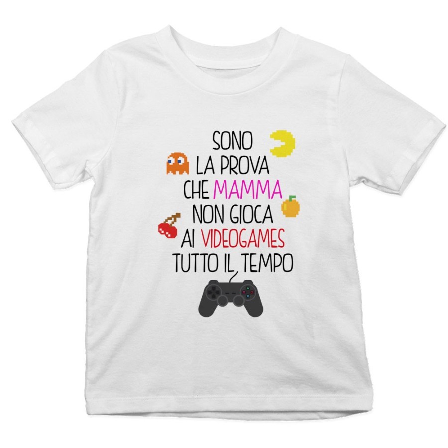 T-shirt bambino sono la prova che mamma non gioca ai videogames tutto il tempo Per la mamma