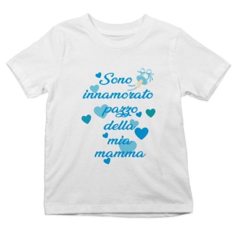 T-shirt bambino sono innamorato pazzo della mia mamma