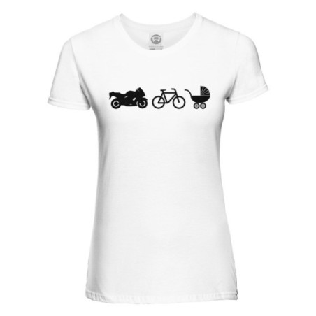 T-shirt donna dalla moto al carrozzino Per la mamma