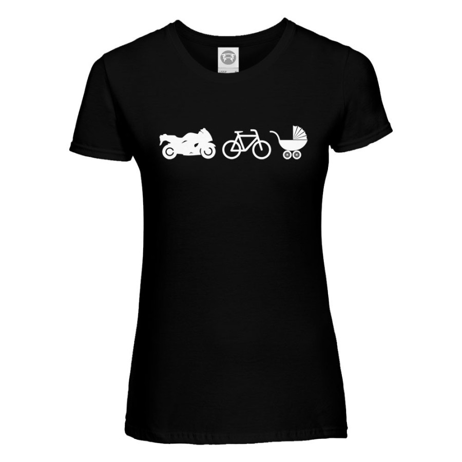 T-shirt donna dalla moto al carrozzino Per la mamma