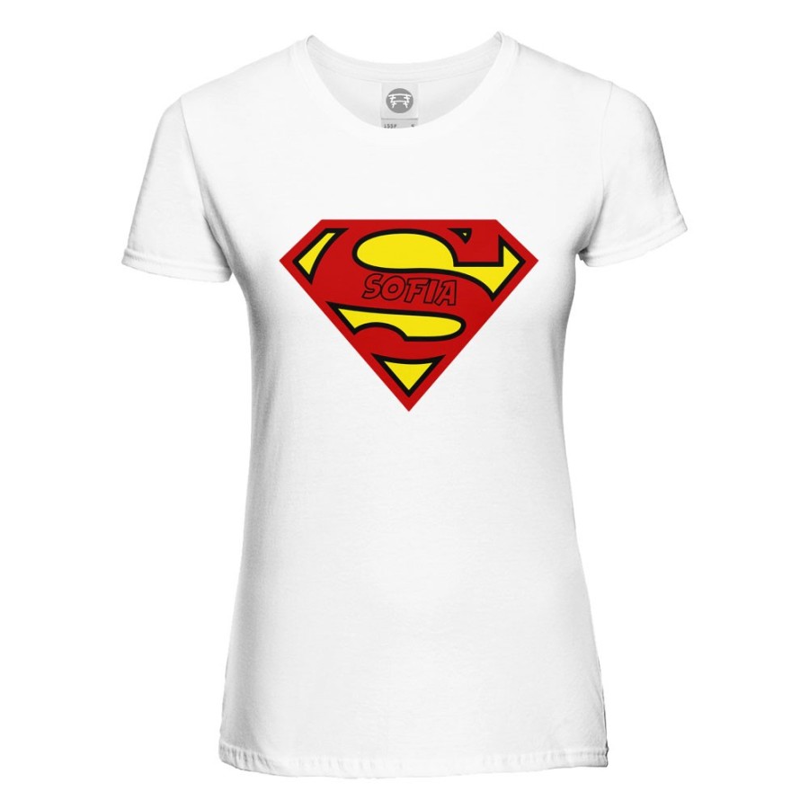 T-shirt donna personalizzata con nome super woman Per la mamma