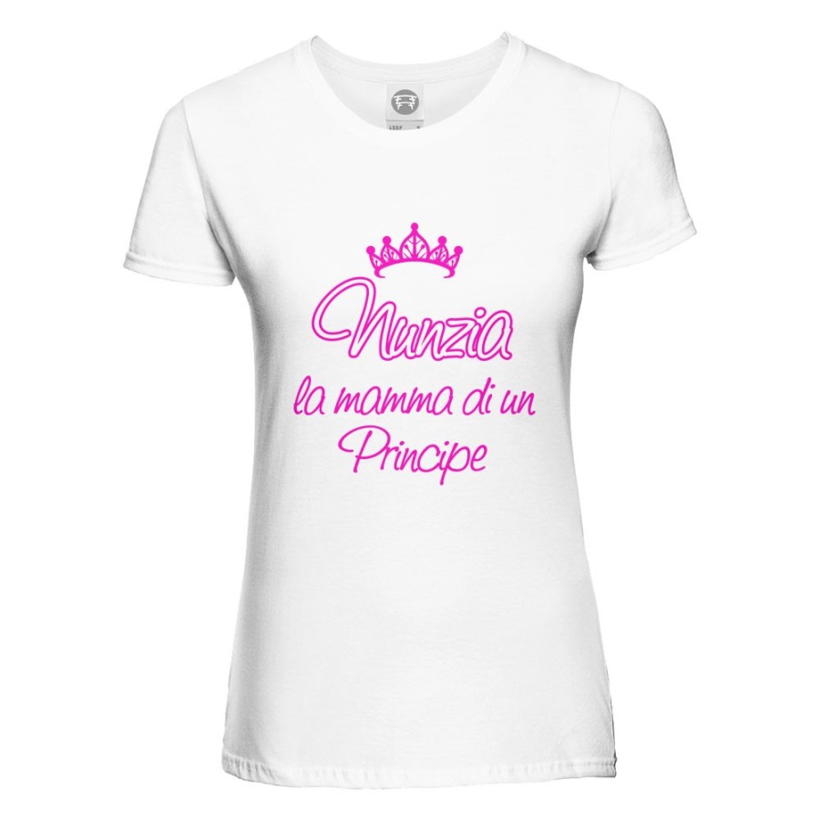 T-shirt donna personalizzata con nome la mamma di un principe e di una principessa Per la mamma