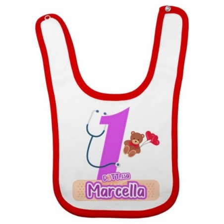 Bavaglino neonato personalizzato con nome festa a tema...