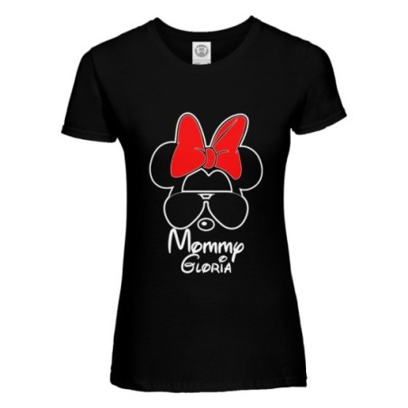 T-shirt donna personalizzata con nome mommy minnie Per la mamma