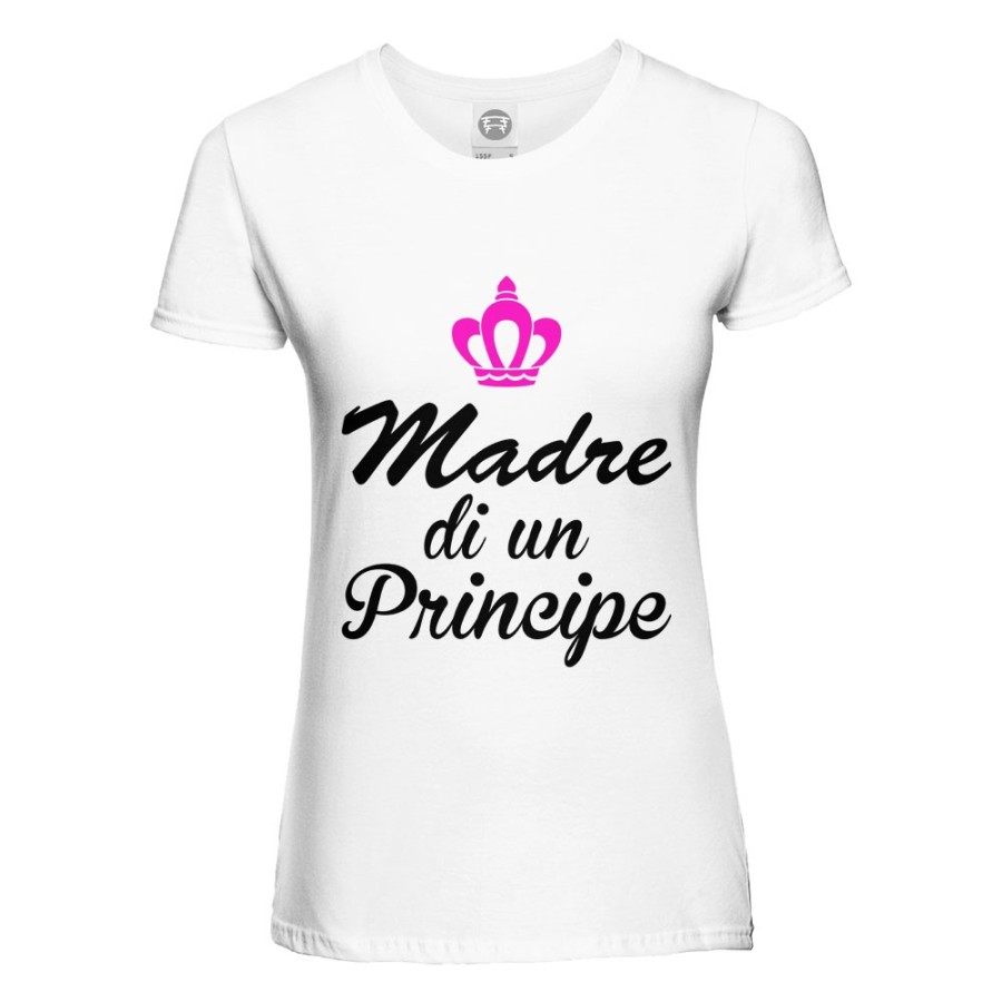 T-shirt donna madre di un principe e principessa con corona fucsia Per la mamma