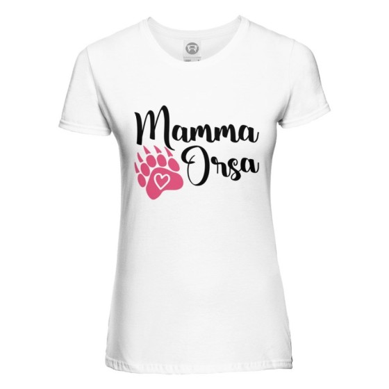 T-shirt donna mamma orsa con zampa Per la mamma