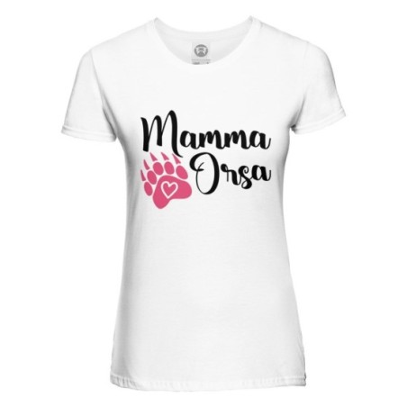T-shirt donna mamma orsa con zampa