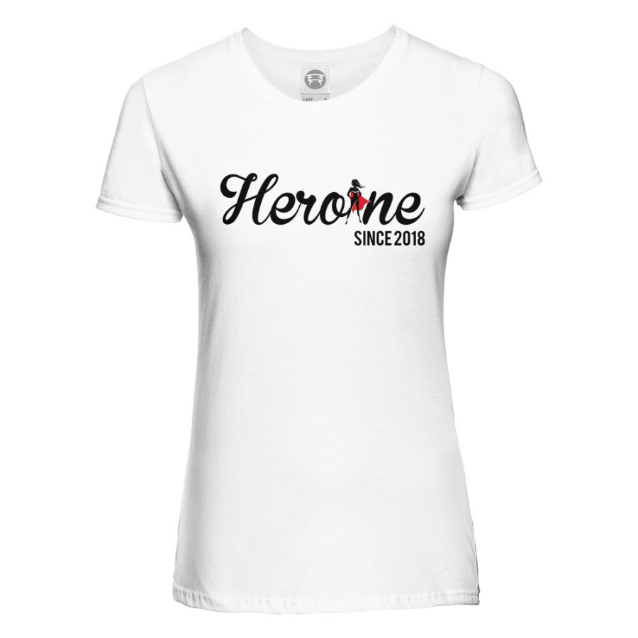 T-shirt donna personalizzata con anno heroine since Per la mamma
