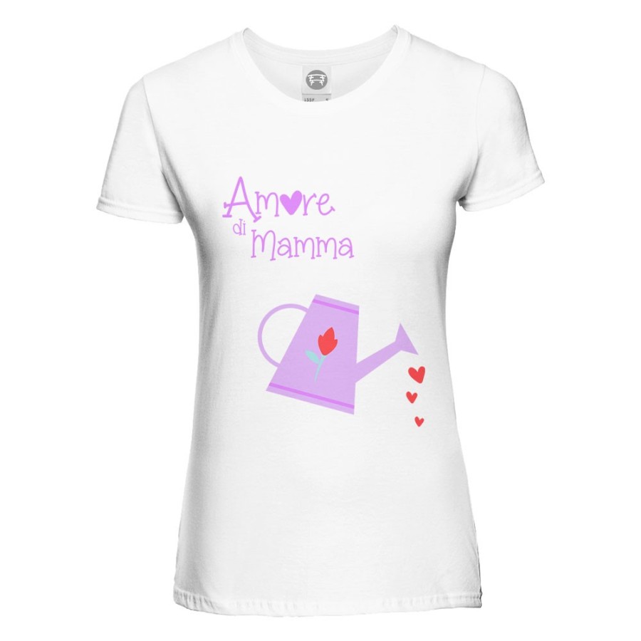 T-shirt donna amore di mamma con annaffiatoio Per la mamma