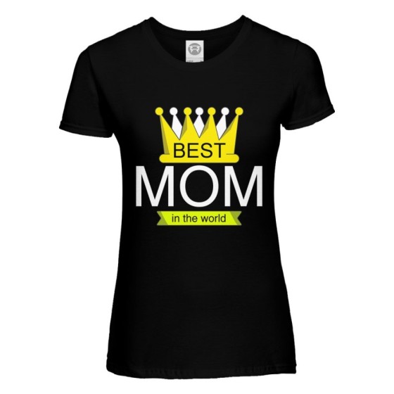 T-shirt donna best mom in the world with crown Per la mamma