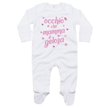 Tutina neonato occhio che mamma è gelosa con cuori e stelle