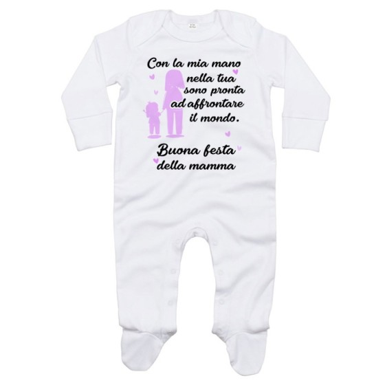 Tutina neonato con la mia mano nella tua sono pronta ad affrontare il mondo Per la mamma