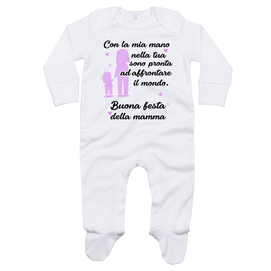 Tutina neonato con la mia mano nella tua sono pronta ad affrontare il mondo Per la mamma