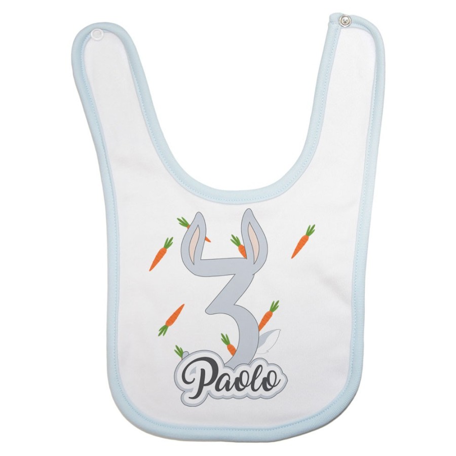 Bavaglino neonato personalizzato con nome festa a tema bugs bunny Compleanno