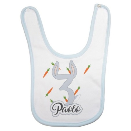 Bavaglino neonato personalizzato con nome festa a tema bugs bunny Compleanno