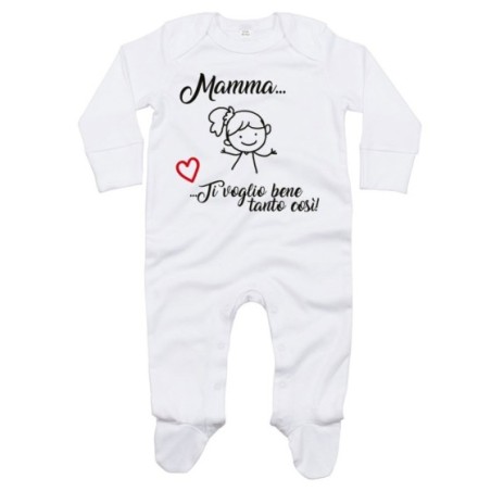 Tutina neonato mamma ti voglio bene tanto così