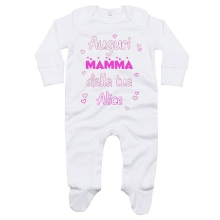 Tutina neonata personalizzata con nome auguri mamma dalla...