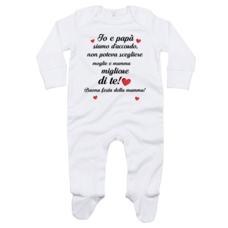 Tutina neonato papà non poteva scegliere moglie e mamma migliore di te buona festa della mamma Per la mamma