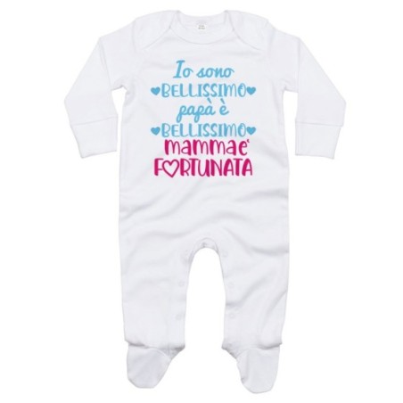 Tutina neonato io sono bellissimo papà è bellissimo mamma...
