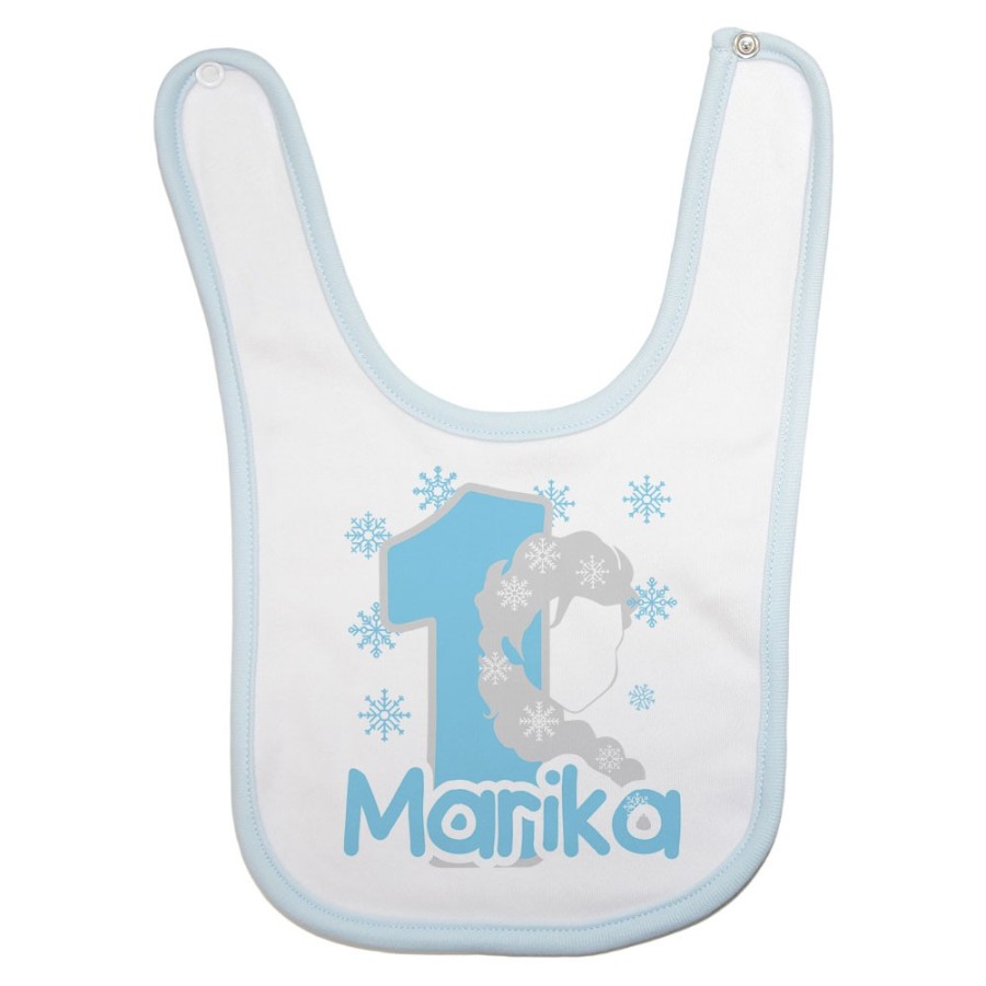 Bavaglino neonato personalizzato con nome festa a tema frozen elsa Compleanno