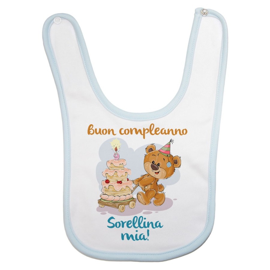 Bavaglino neonato buon compleanno sorellina mia Compleanno