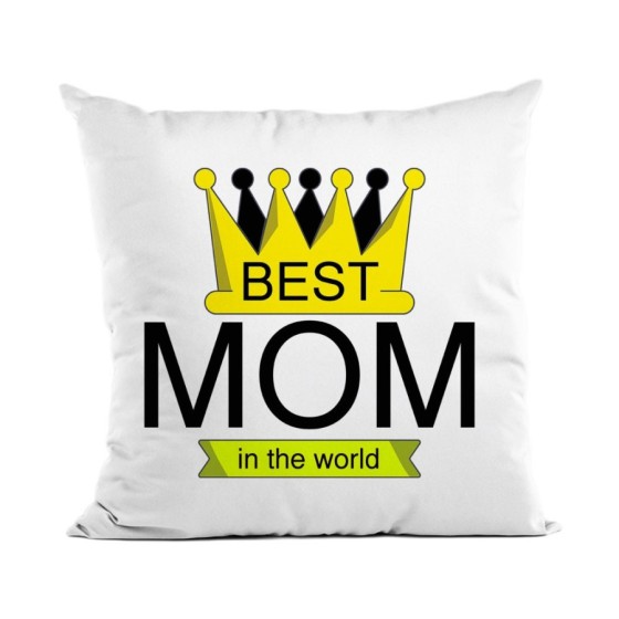 Cuscino best mom in the world with crown Per la mamma