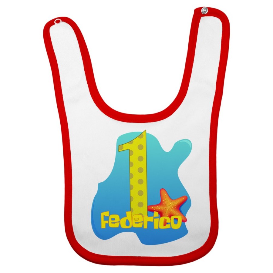 Bavaglino neonato personalizzato con nome festa a tema spongebob Compleanno