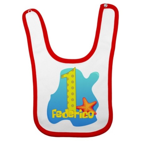Bavaglino neonato personalizzato con nome festa a tema spongebob Compleanno