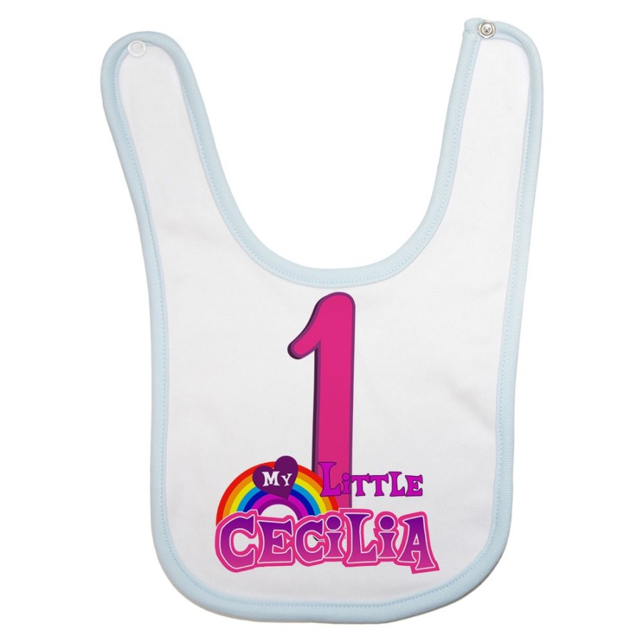 Bavaglino neonato personalizzato con nome festa a tema mini pony Compleanno