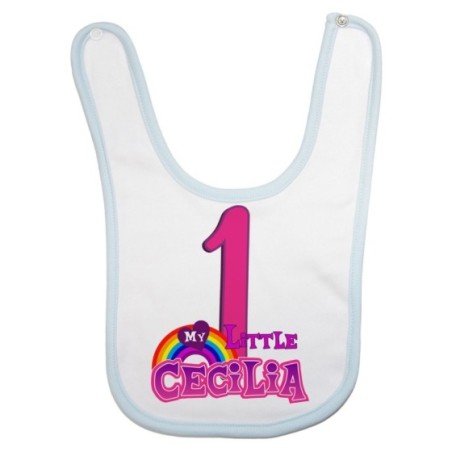 Bavaglino neonato personalizzato con nome festa a tema mini pony Compleanno